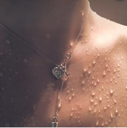 [Eterna Jewels]KEY AND HEART SILVER NECKLACE