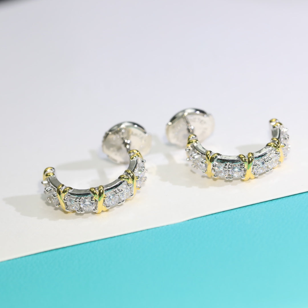 [Eterna Jewels]TWENTY STONE HOOP GOLD EARRINGS