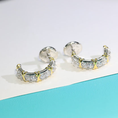 [Eterna Jewels]TWENTY STONE HOOP GOLD EARRINGS