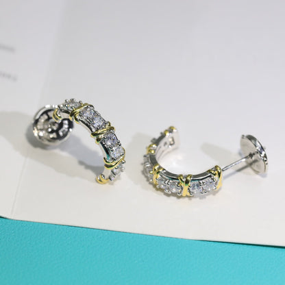 [Eterna Jewels]TWENTY STONE HOOP GOLD EARRINGS