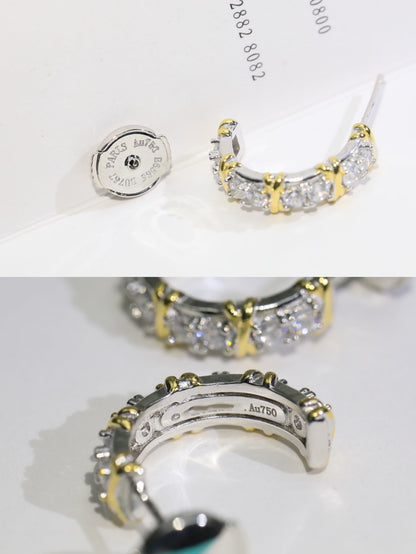 [Eterna Jewels]TWENTY STONE HOOP GOLD EARRINGS