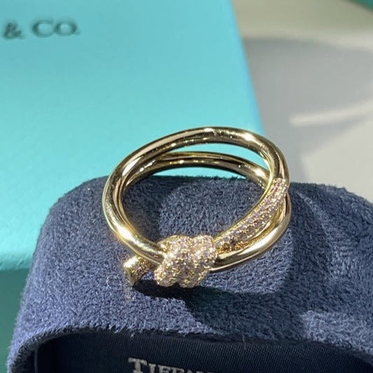 [Eterna Jewels]KNOT RING DOUBLE ROW GOLD DIAMOND