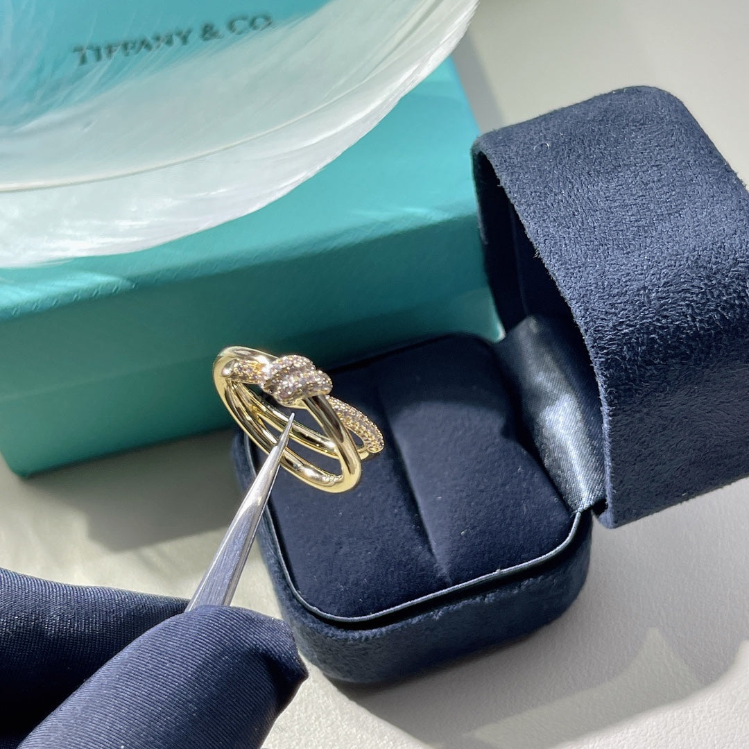[Eterna Jewels]KNOT RING DOUBLE ROW GOLD DIAMOND