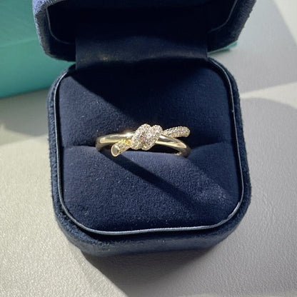 [Eterna Jewels]KNOT RING DOUBLE ROW GOLD DIAMOND