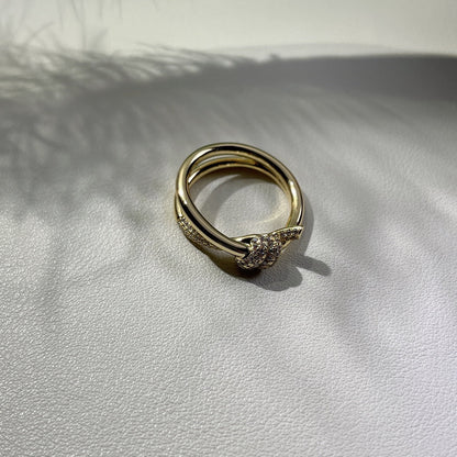 [Eterna Jewels]KNOT RING DOUBLE ROW GOLD DIAMOND