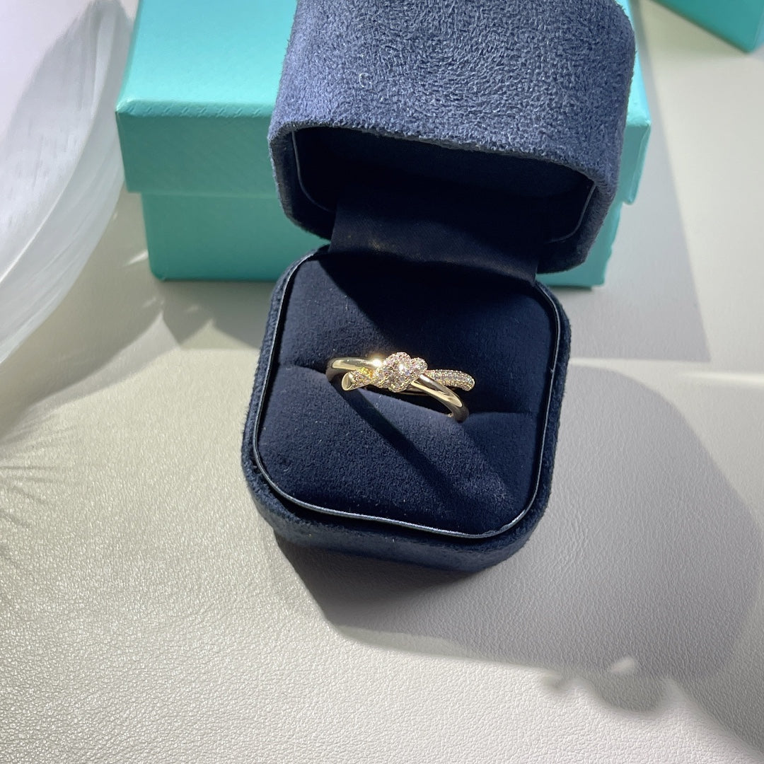 [Eterna Jewels]KNOT RING DOUBLE ROW GOLD DIAMOND