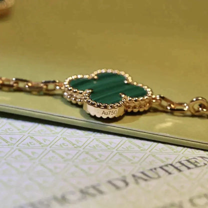 [Eterna Jewels] CLOVER 5 MOTIF MALACHITE BRACELET COLLECTION
