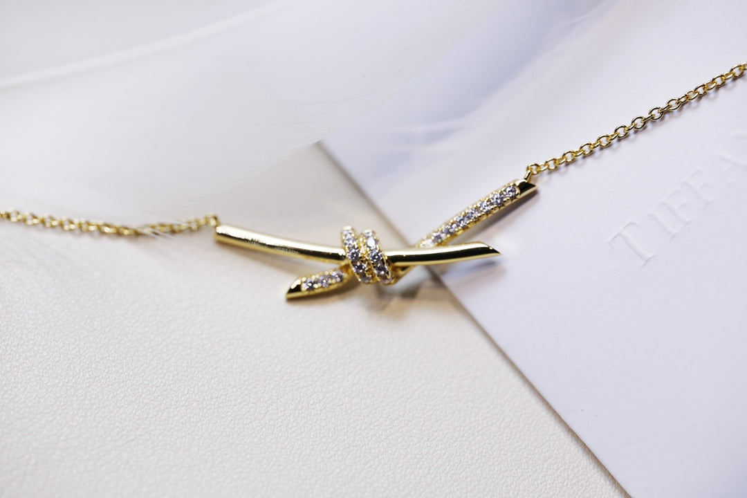[Eterna Jewels]KNOT NECKLACE GOLD DIAMONDS