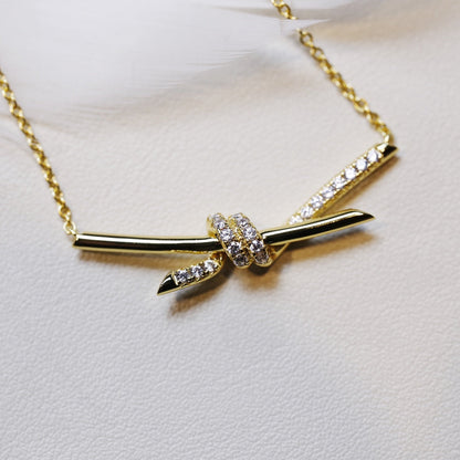 [Eterna Jewels]KNOT NECKLACE GOLD DIAMONDS