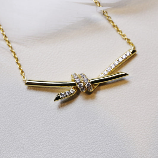 [Eterna Jewels]KNOT NECKLACE GOLD DIAMONDS