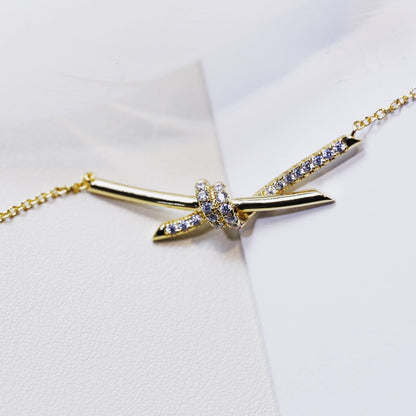 [Eterna Jewels]KNOT NECKLACE GOLD DIAMONDS