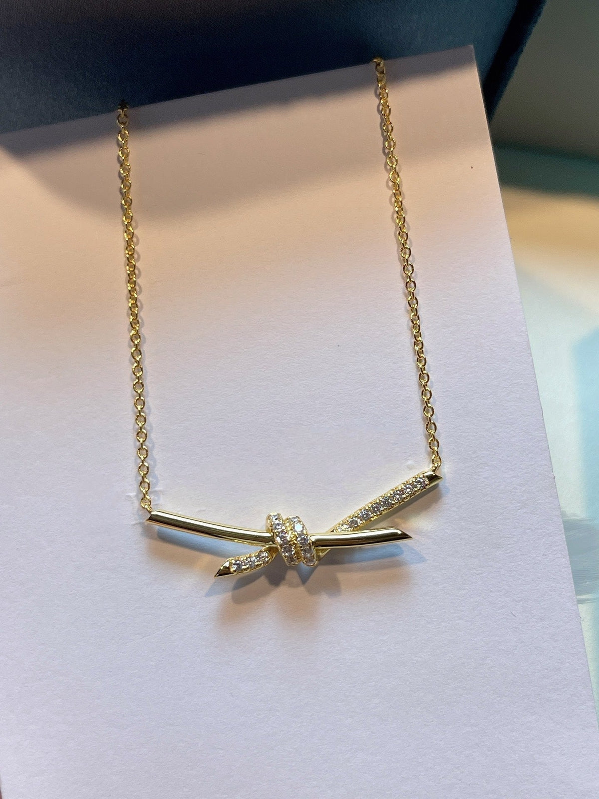[Eterna Jewels]KNOT NECKLACE GOLD DIAMONDS