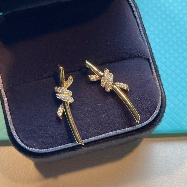 [Eterna Jewels]KNOT EARRINGS GOLD DIAMOND