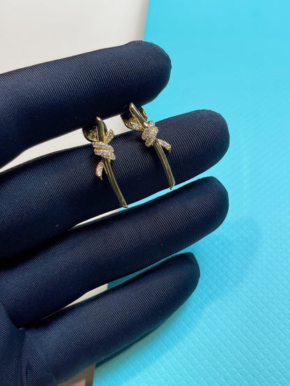 [Eterna Jewels]KNOT EARRINGS GOLD DIAMOND