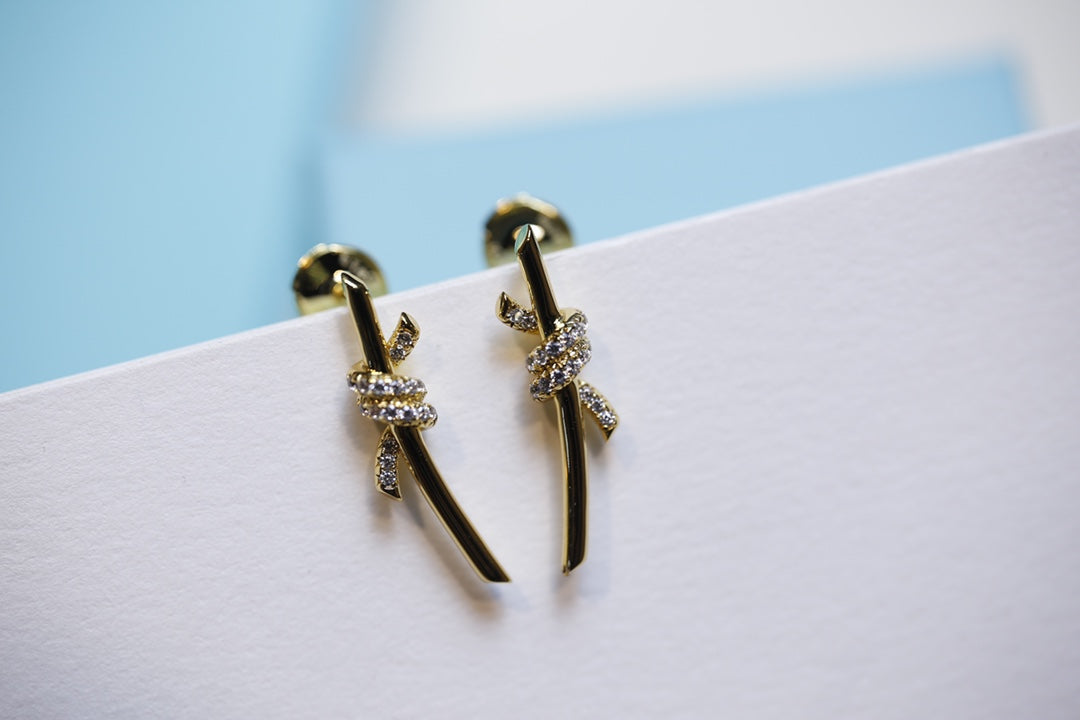 [Eterna Jewels]KNOT EARRINGS GOLD DIAMOND