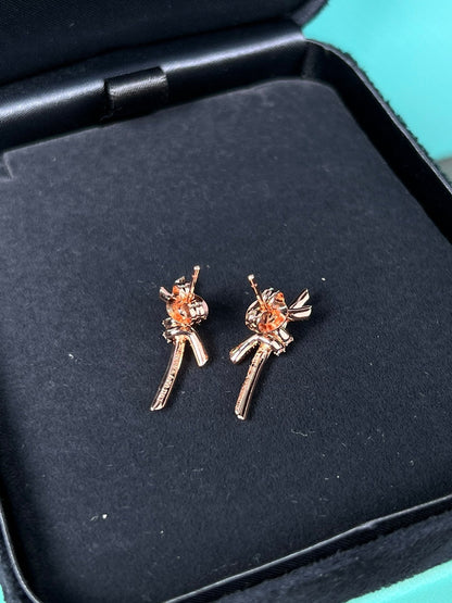 [Eterna Jewels]KNOT EARRINGS PINK GOLD DIAMOND