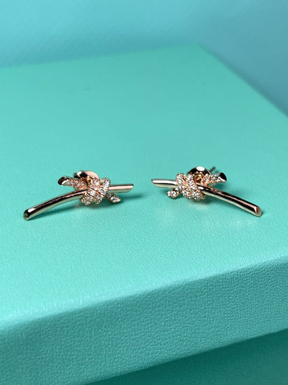 [Eterna Jewels]KNOT EARRINGS PINK GOLD DIAMOND
