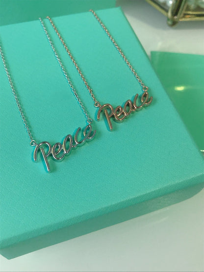 [Eterna Jewels]PEACE TEXT PEDANT NECKLACE