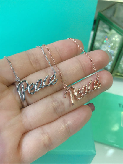 [Eterna Jewels]PEACE TEXT PEDANT NECKLACE