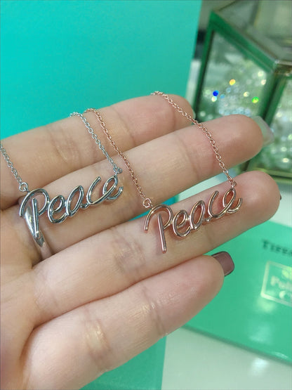 [Eterna Jewels]PEACE TEXT PEDANT NECKLACE