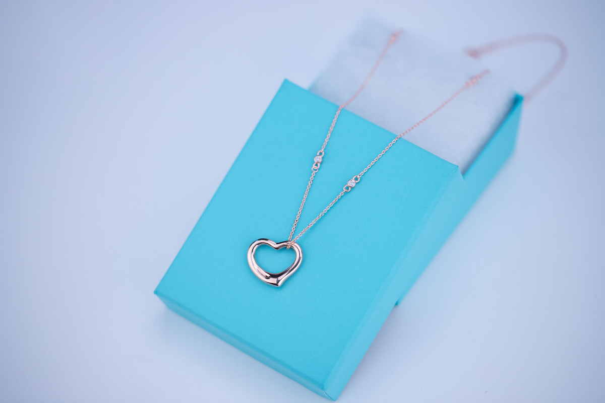 [Eterna Jewels]OPEN HEART PEDANT PINK GOLD NECKLACE