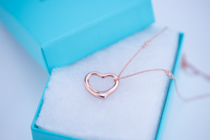 [Eterna Jewels]OPEN HEART PEDANT PINK GOLD NECKLACE