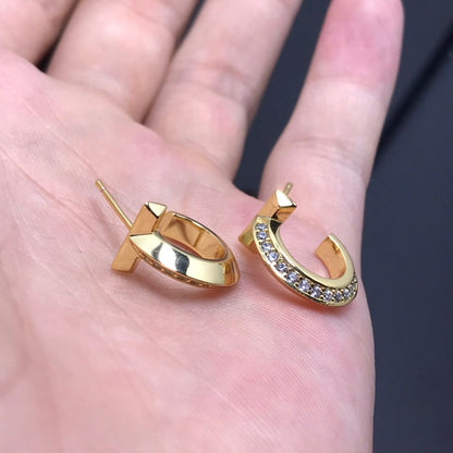 [Eterna Jewels]T HOOP DIAMOND EARRINGS