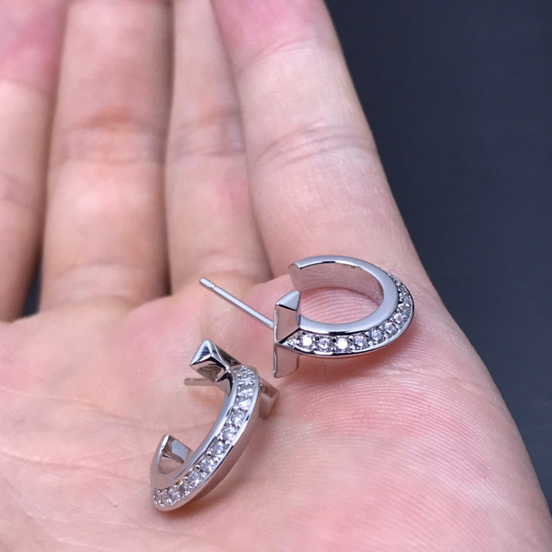[Eterna Jewels]T HOOP DIAMOND EARRINGS