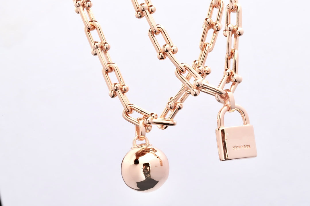 [Eterna Jewels]HARDWEAR PINK GOLD WRAP NECKLACE