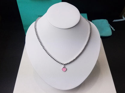 [Eterna Jewels]HEART PEDANT SILVER BALL CHAIN NECKLACE