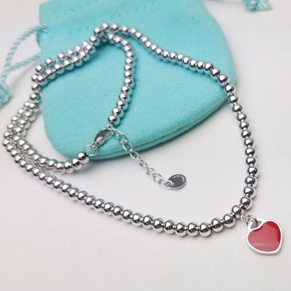 [Eterna Jewels]HEART PEDANT SILVER BALL CHAIN NECKLACE