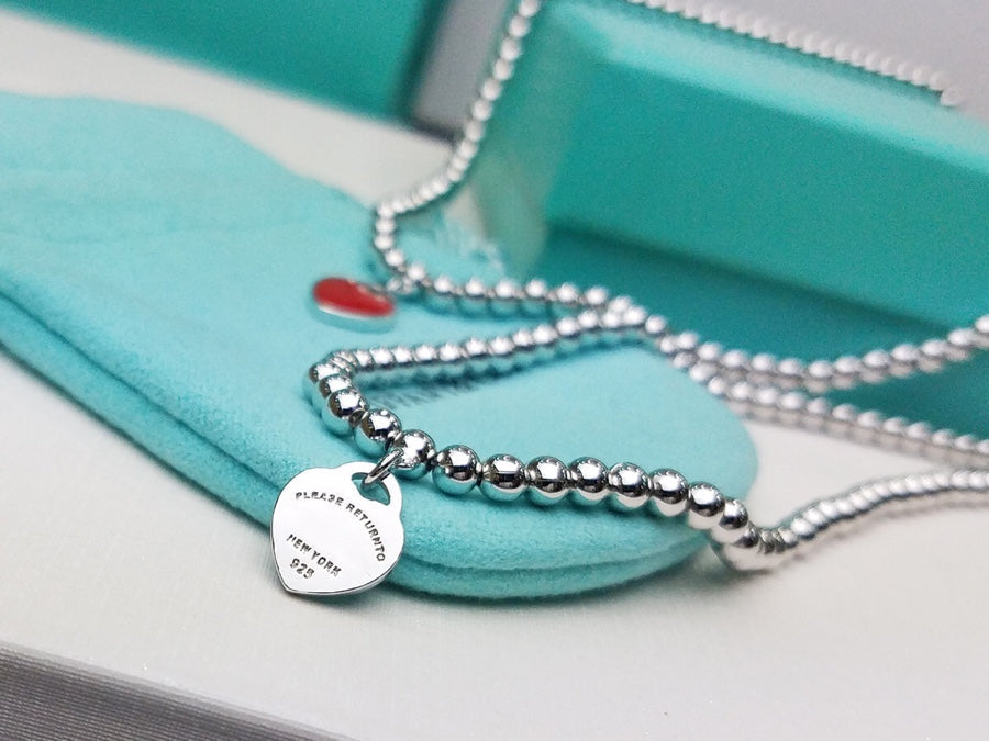[Eterna Jewels]HEART PEDANT SILVER BALL CHAIN NECKLACE