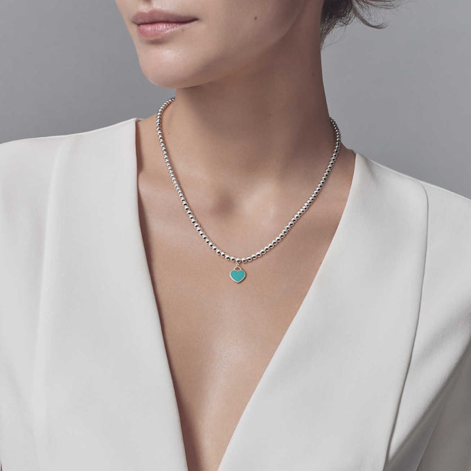 [Eterna Jewels]HEART PEDANT SILVER BALL CHAIN NECKLACE