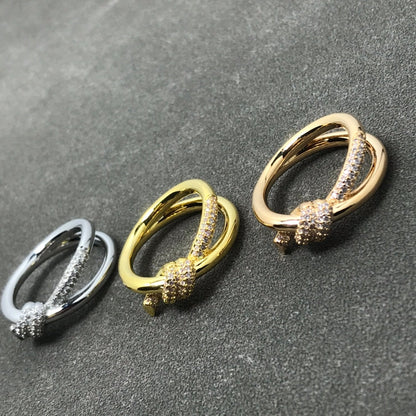 [Eterna Jewels]KNOT RING DOUBLE ROW DIAMOND