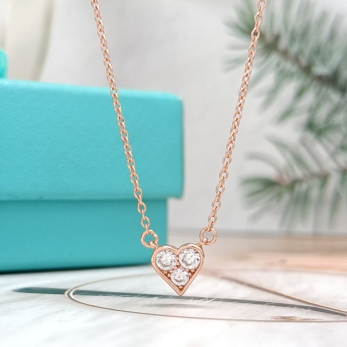 [Eterna Jewels]HEART 3 DIAMONDS PEDANT NECKLACE