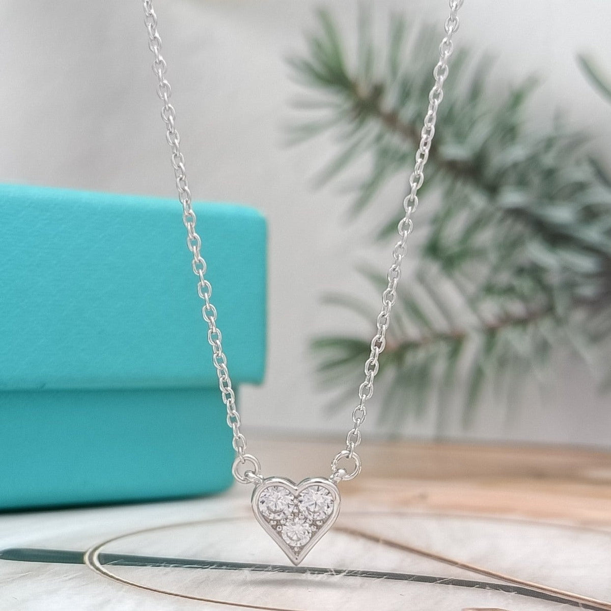 [Eterna Jewels]HEART 3 DIAMONDS PEDANT NECKLACE
