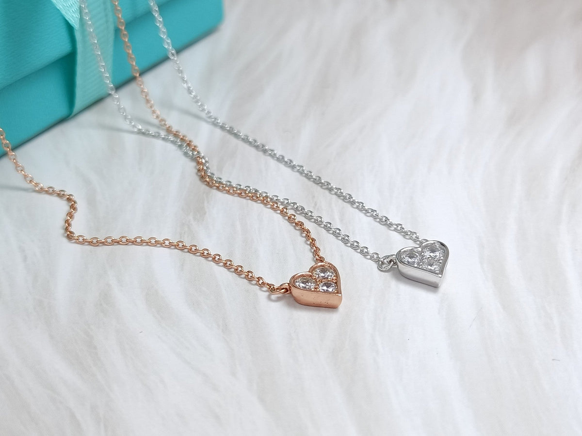 [Eterna Jewels]HEART 3 DIAMONDS PEDANT NECKLACE