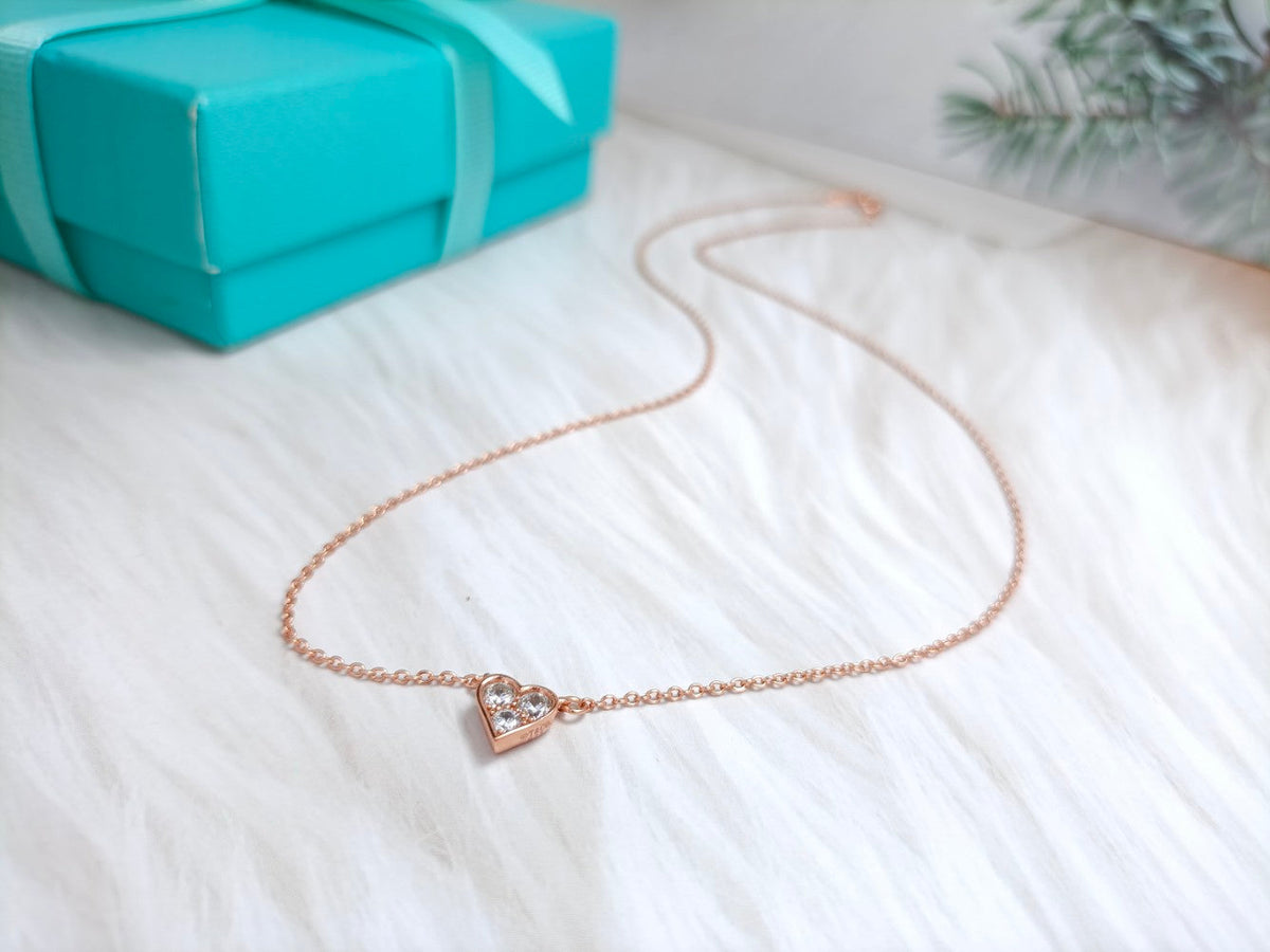 [Eterna Jewels]HEART 3 DIAMONDS PEDANT NECKLACE