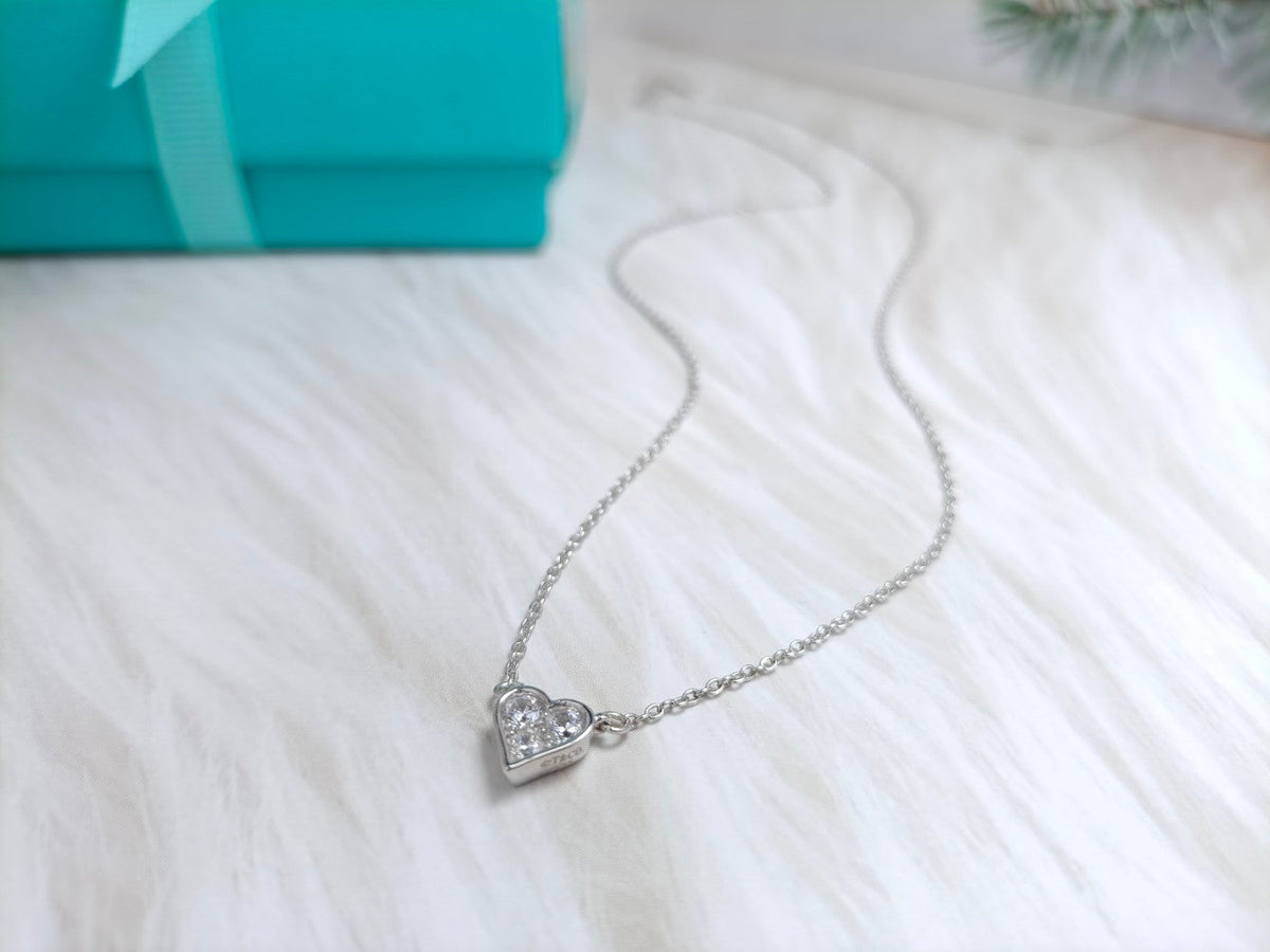[Eterna Jewels]HEART 3 DIAMONDS PEDANT NECKLACE
