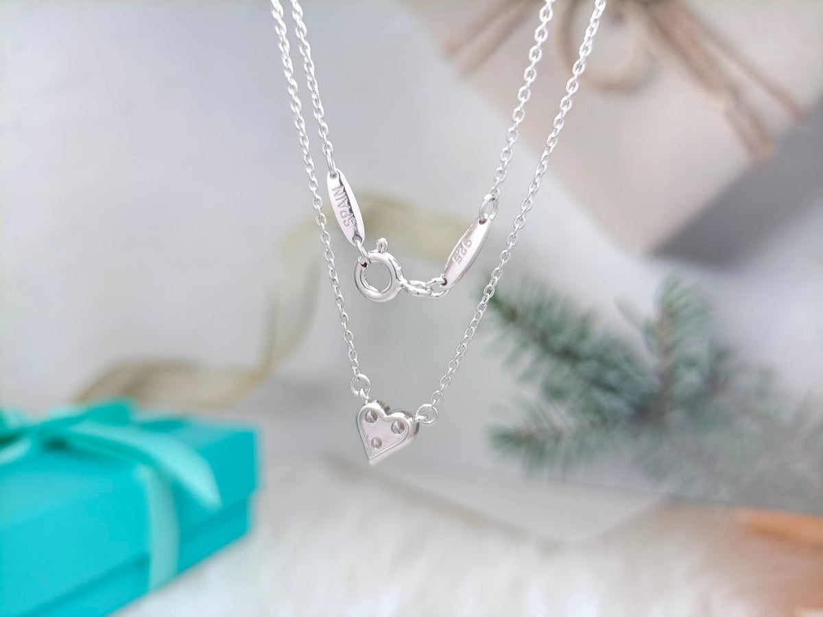 [Eterna Jewels]HEART 3 DIAMONDS PEDANT NECKLACE