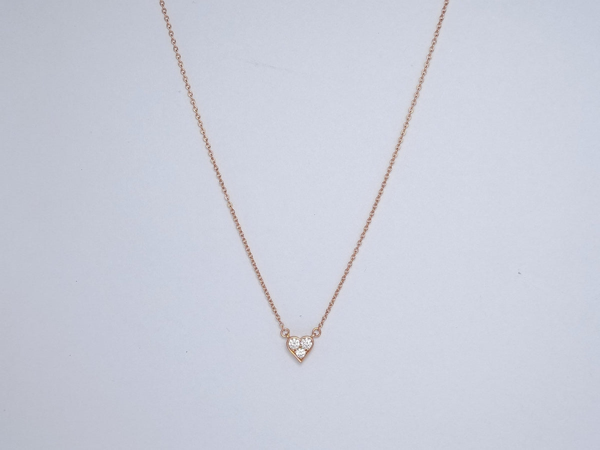 [Eterna Jewels]HEART 3 DIAMONDS PEDANT NECKLACE