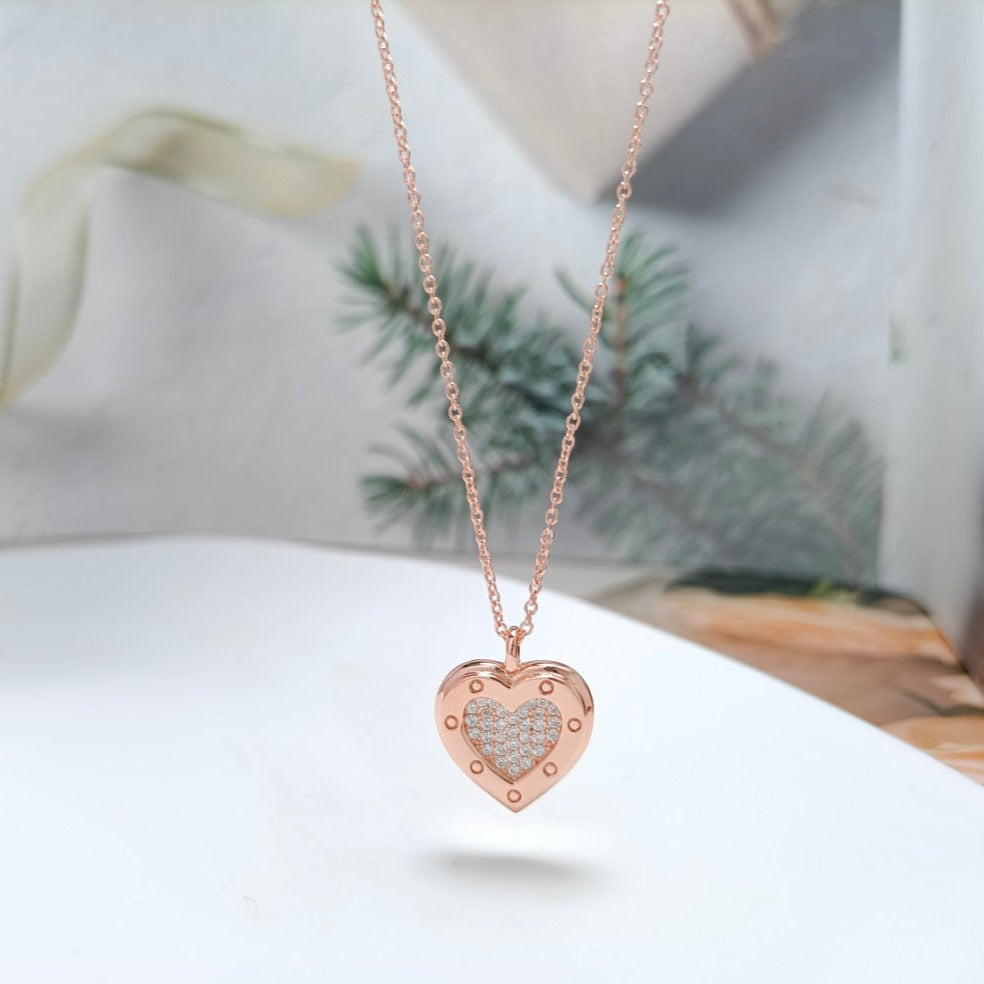 [Eterna Jewels]HEART DIAMONDS PEDANT NECKLACE