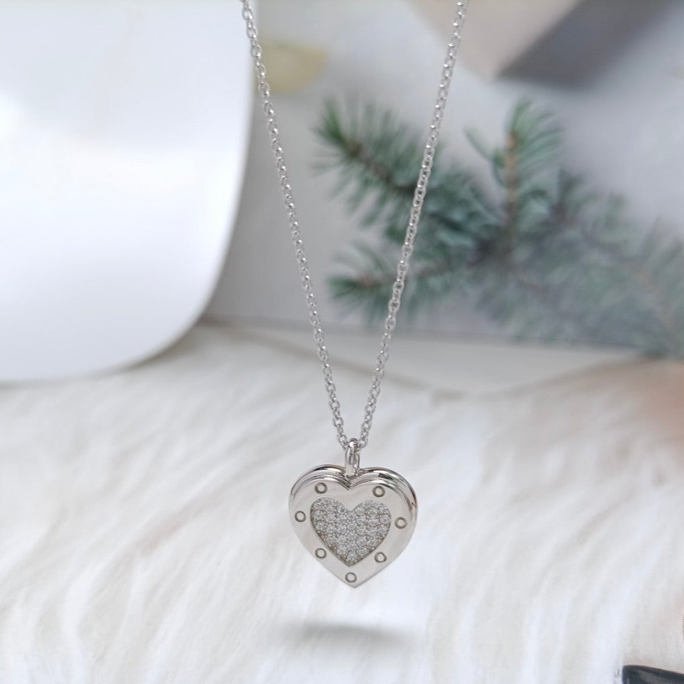 [Eterna Jewels]HEART DIAMONDS PEDANT NECKLACE