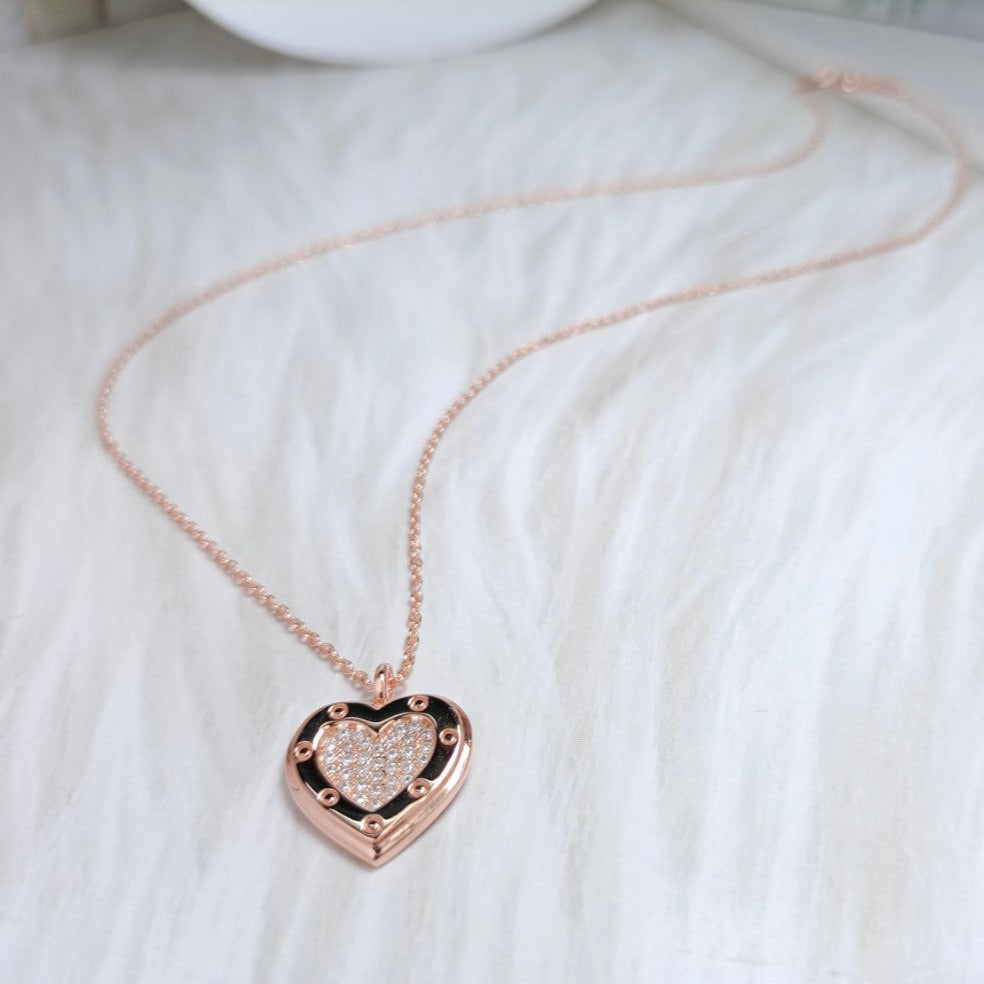 [Eterna Jewels]HEART DIAMONDS PEDANT NECKLACE
