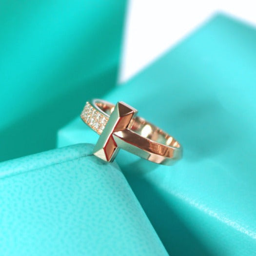 [Eterna Jewels]T1 NARROW DIAMOND PINK GOLD RING