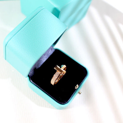 [Eterna Jewels]T1 NARROW DIAMOND PINK GOLD RING
