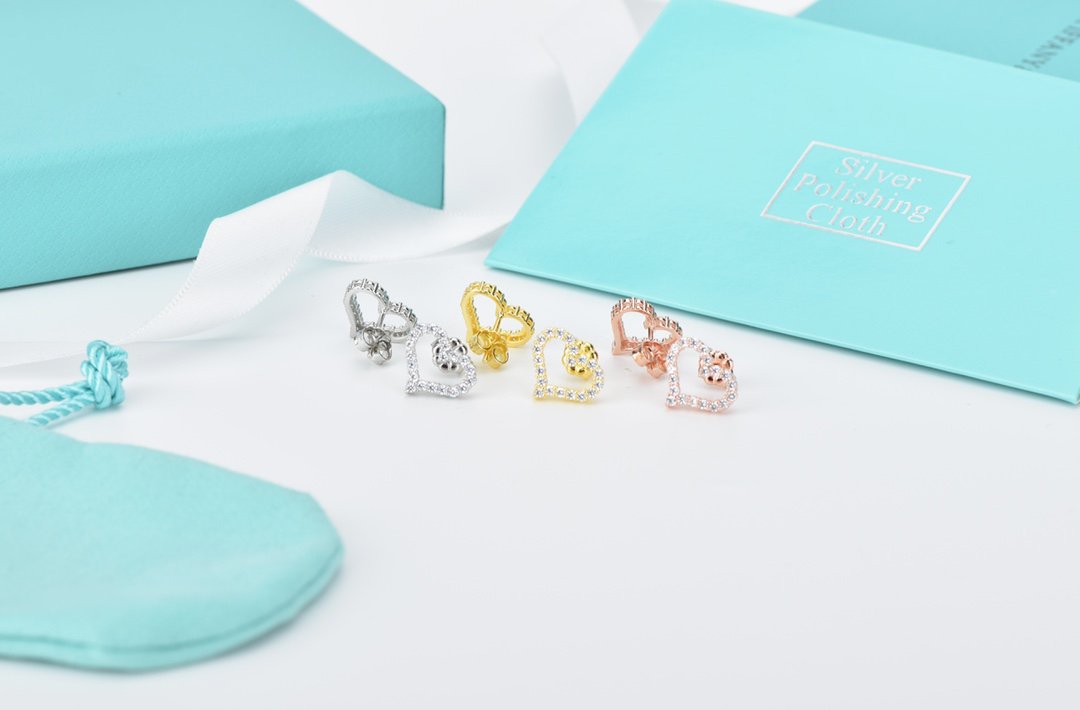 [Eterna Jewels]OPEN HEART STUD DIAMOND EARRINGS