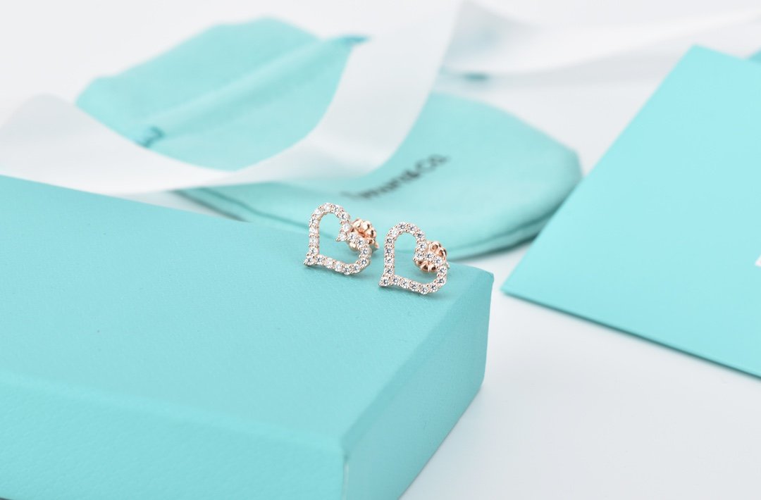 [Eterna Jewels]OPEN HEART STUD DIAMOND EARRINGS