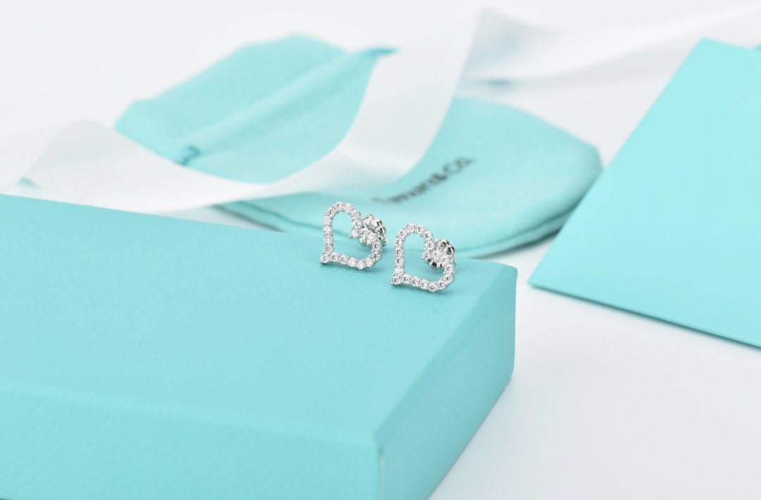 [Eterna Jewels]OPEN HEART STUD DIAMOND EARRINGS