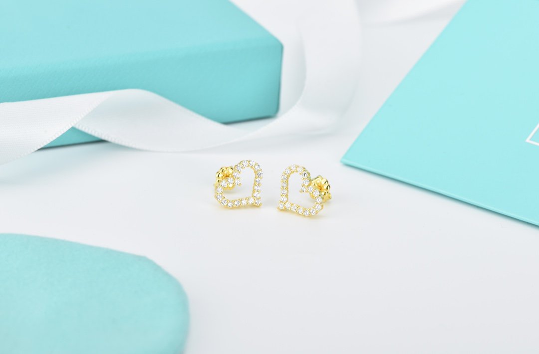 [Eterna Jewels]OPEN HEART STUD DIAMOND EARRINGS